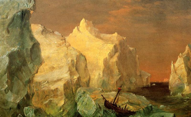 Frederic Edwin Church Icebergs and Wreck in Sunset oil painting picture